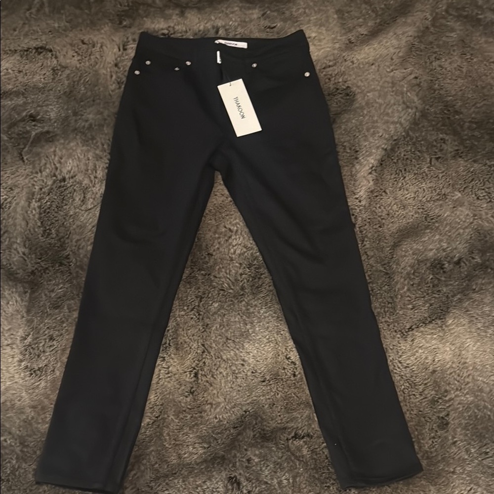 NWT Thakoon Black Pants with Silver Details Sz 26
